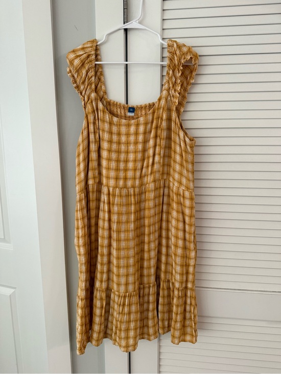 Old Navy Dresses & Skirts - Old Navy Mustard Yellow Plaid Tiered Sundress